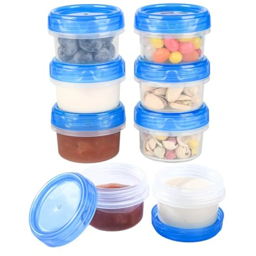 Salad Dressing Containers, [8 Pack*2 oz] Reusable Easy to Open Dressing, Condiment, Sauce, Dip Containers to Go With Leak-Proof