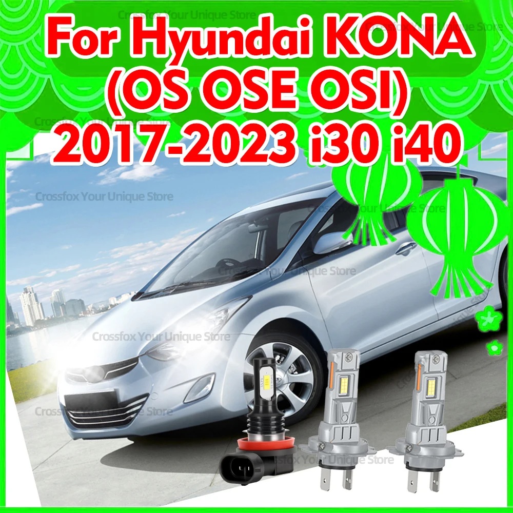 2/6 Uds. Faros LED 6000K 3570 CSP, bombillas antiniebla para Hyundai i30 (GD GDE) 2011-2023, i40 (VF) 2012 2013, KONA (OS OSE OSI) 2017-2023