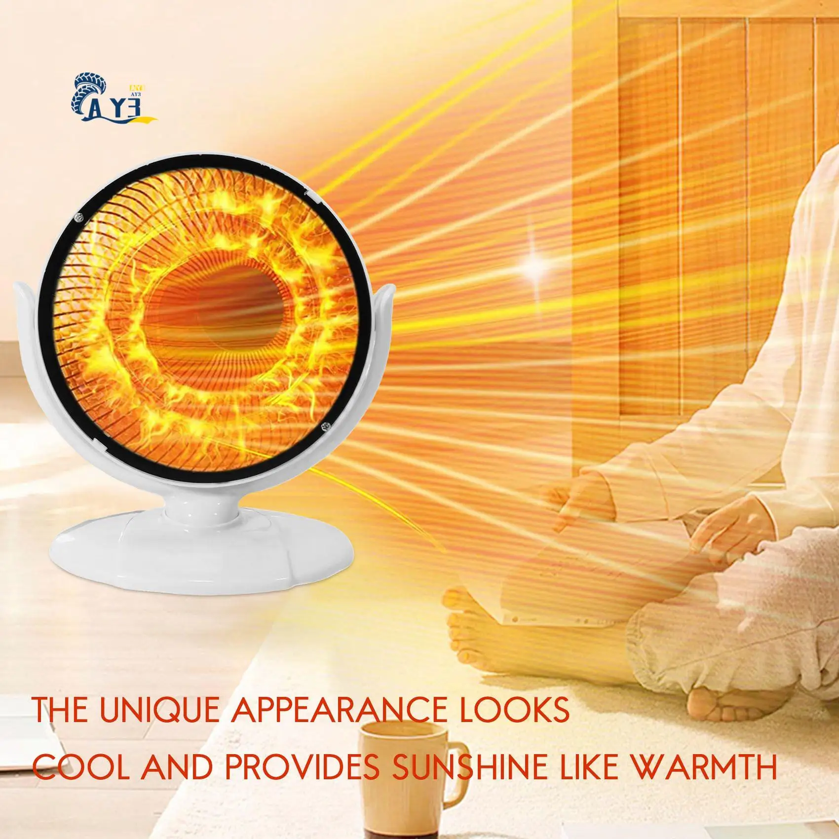 

AY03-Mini Home Heater Infrared Portable Electric Air Heater Warm Fan Desktop For Winter Household Bathroom US Plug