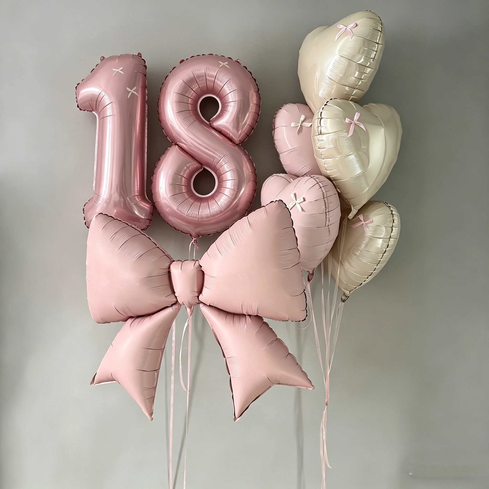 40-Zoll-Folienballon-Set in Pink (optional mit 18-Zoll-Herzballons) passend zu pinkfarbenen Valentinstag-/Geburtstags-/Jahrestags-Partydekorationen, Weihnachtsaccessoires, Themenballons,