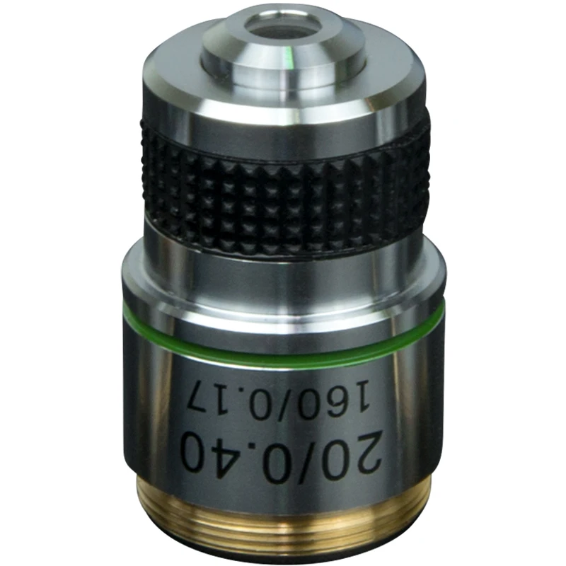 Lensa objektif mikroskop biologi 185 - 195, 4X, 10X, 20X, 40X, 60X, 100X, lensa imersi minyak akromatik, ukuran instalasi 22.2