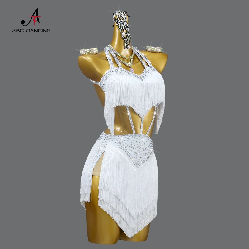 New Latin Dance Wear Women Stage Dancewear Dress Performance Outfit Competition Line Suit Sexy Party Kid Sport Costume Customize