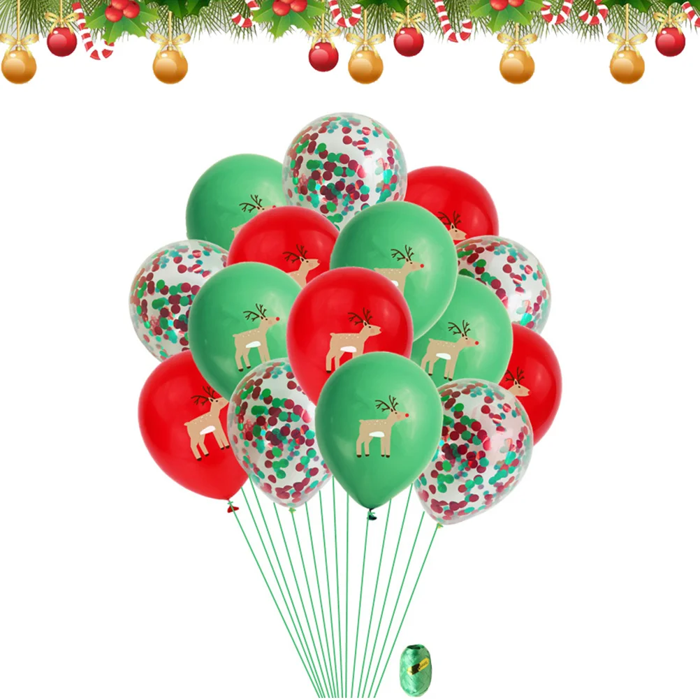 

15Pcs Christmas Decorative Balloons Vibrant Latex Balloons Party Supplies for Home Festival Xmas Party Decorations Photo Props