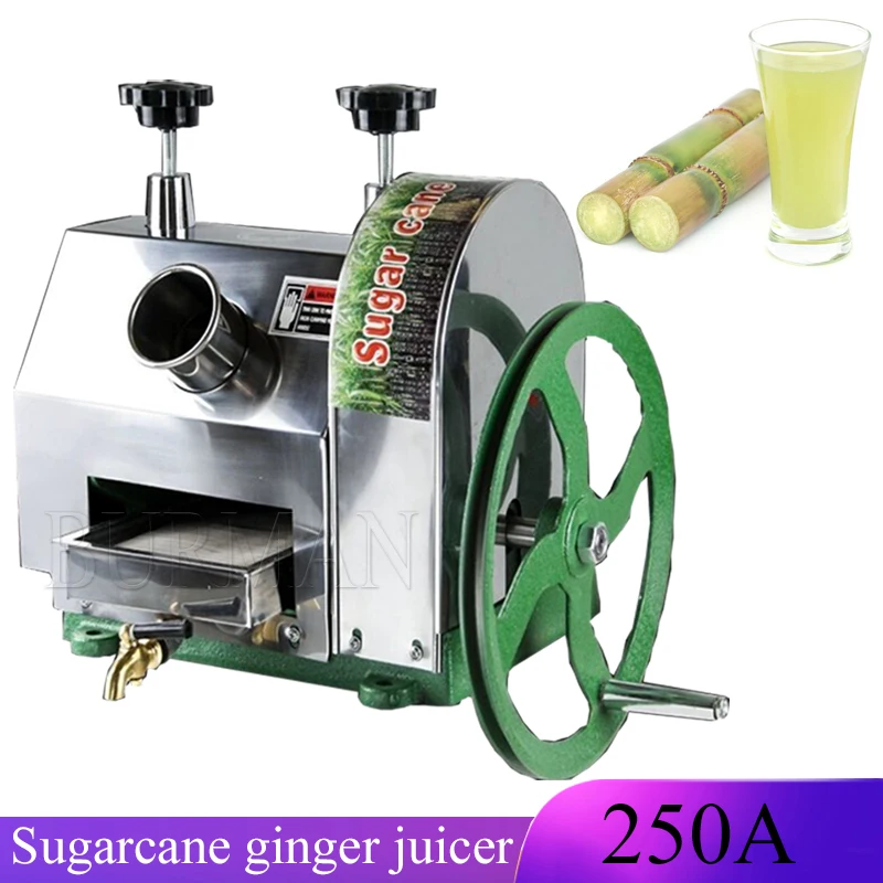 Commercial Sugarcane Juicer Hand Operated Stainless Steel Desktop Sugar Cane Machine Crusher