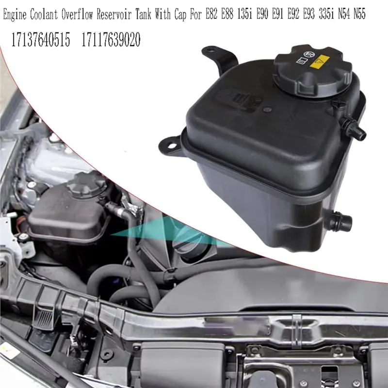 NEW HOT In Stock-Engine Coolant Overflow Reservoir Tank With Cap For BMW Models- E82 E88 135I E90 E91 E92 E93 335I N54N55 171376