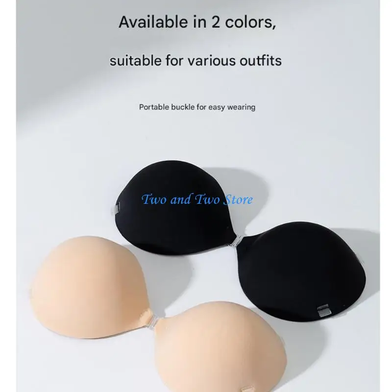 HX6F 2 Pack Thickened Cups Nipple Covers For Women Invisible Adhesive Strapless Bras Push Up Breast Pads Nipple Pasties