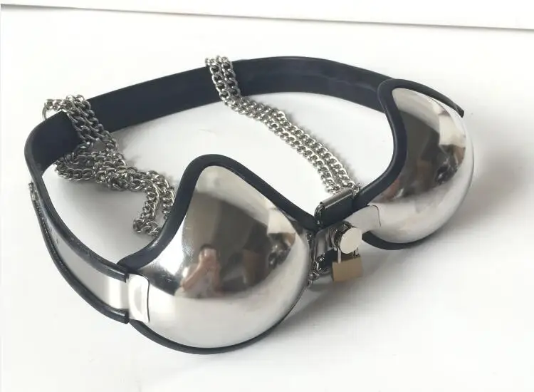 أنثى قابل للتعديل سوار فولاذي غير قابل للصدأ البرازيلي حمالة شكل الثدي مع قفل عبودية حزام العفة جهاز Ddsm لعبة الجنس 3 اللون #4