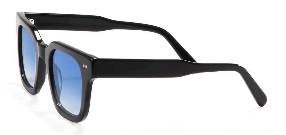 Chim 004 Designer-Sonnenbrille aus schwarzem Acetat, große polarisierte quadratische Fassung für Damen und Herren, flache UV400-Schutzgläser – Detail 16