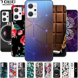 For OPPO Reno9 A Case Soft Silicone Shockproof Black Painted Back Cover for OPPO Reno 9A 9 A 7a Reno 7A Animals Reno9A TPU Coque