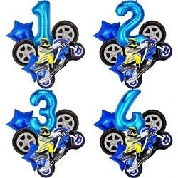 Large Motorcycle Foil Balloons Set Racing Car Balloon Boy Birthday Party Decoration Kids Toys Dirt Bike Motocross Party Supplies