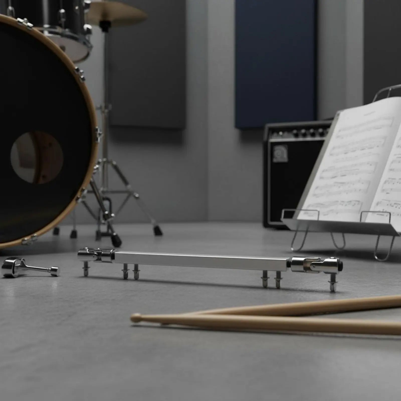 Bass Drum Beater Set Stable Connection Double Bass Pedal Linkage Double Kick Pedal Linkage Rod Easy to Install Music Gear