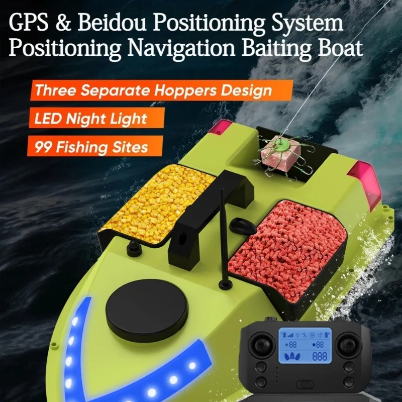 

D20 GPS 600M Wireless Remote Control RC Bait Boat Fishing Feeder Boat with 3 Bait Containers 12000mah5200mah