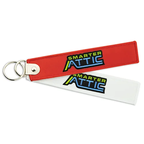 

Personalized with your brand name, logo and text for business, weddingCustomized Keychain Twill Fabric Polyester Woven Keychain