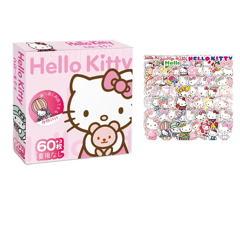 

60 шт., наклейки «Hello Kitty Kuromi Cinnamoroll Pochacco» для детей, девочек, «сделай сам», дневник для ноутбука, телефона, милый мультяшный стикер Sanrio
