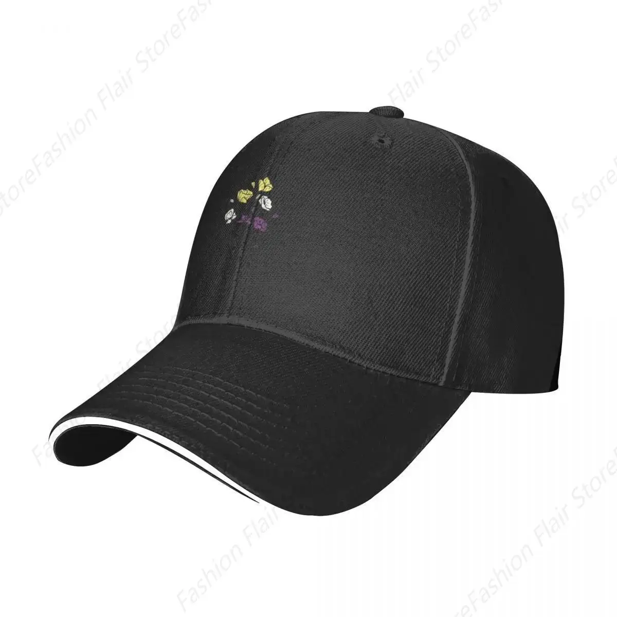 subtle nonbinary pride flowers Baseball Cap Trucker Hat Kids Hat Visor Dropshipping Mens Caps Women's