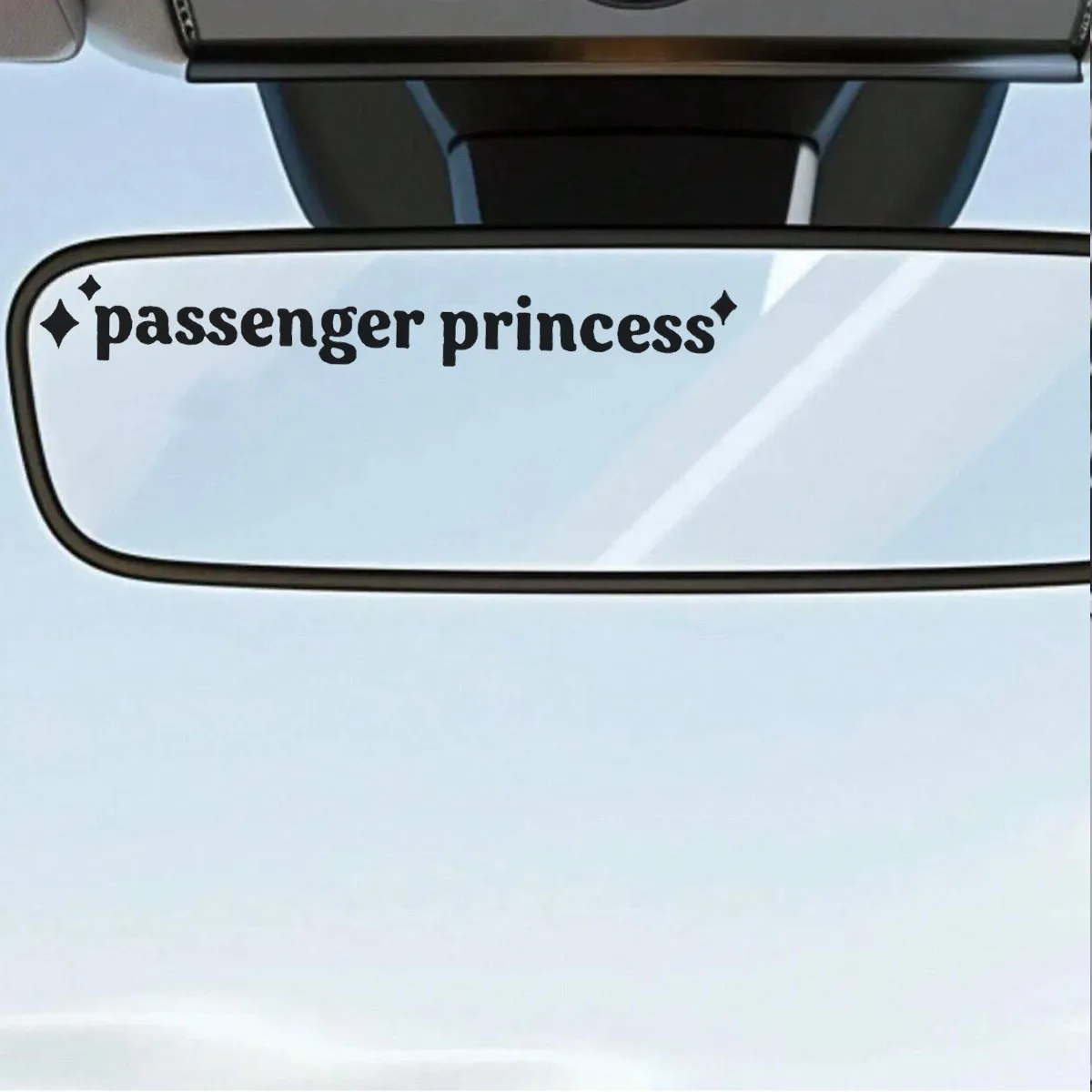 Passenger princess stickers, car decals, cute car mirror vinyl letter stickers, GM interior accessories mirror stickers