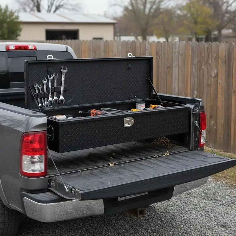 1219 x 381 x 381 mm Werkzeugkasten für LKW-Ladefläche, abschließbar, 177 L LKW-Box Werkzeugkasten, 50 kg Tragkraft, Werkzeugkiste Organizer für Wohnmobil, Auto usw.