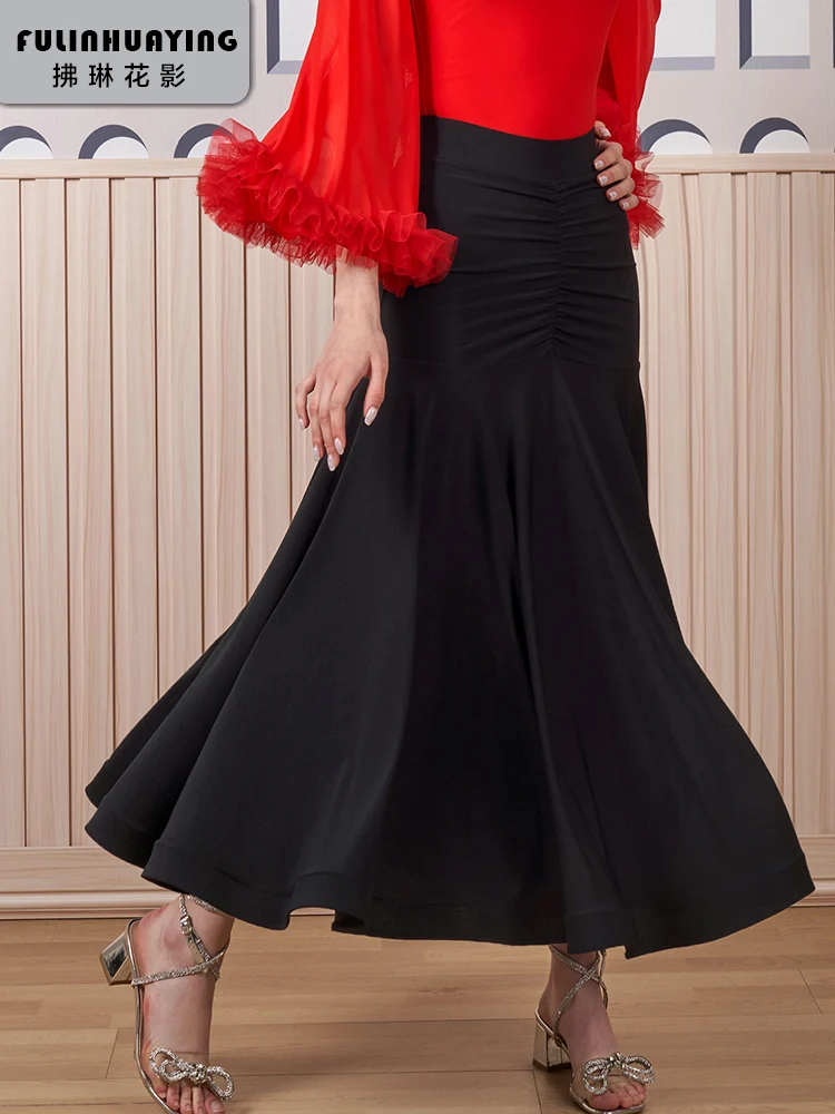 2022 Woman New Ballroom Skirt Long Dance Skirt For Women Waltz Standard Costumes Y0335