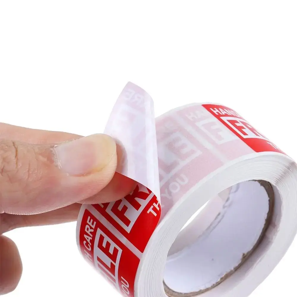 

250Pcs/Roll Please Handle Fragile Warning Label Stickers 25x45mm Yellow Fragile Shipping Stickers Care for Goods White