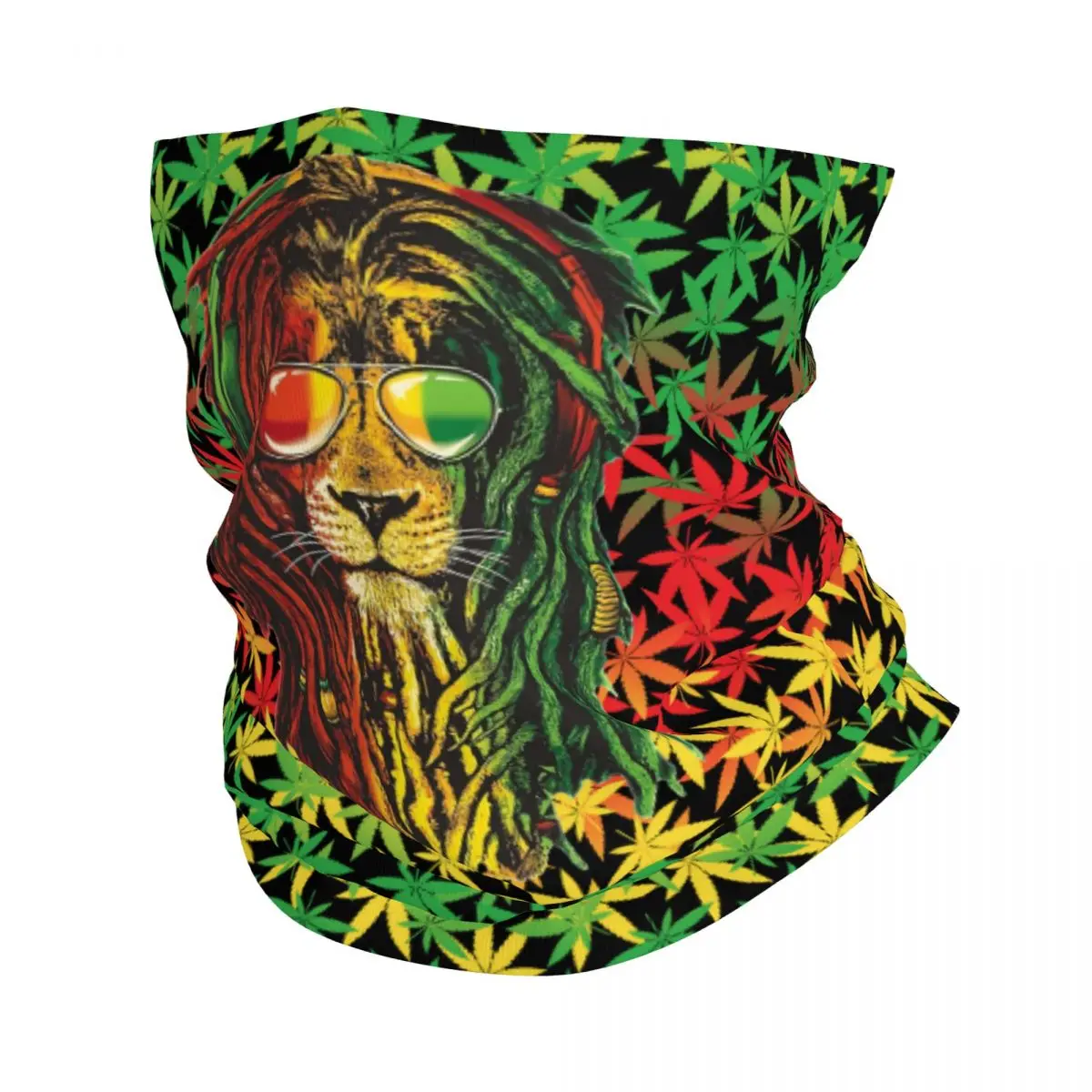 Rasta dreadlock discutant de Juda round planchers f Stuff Neck Cover, Jamaica Reggae Colors, Rastafari Bandana planchers f, Rastaman Balaclava