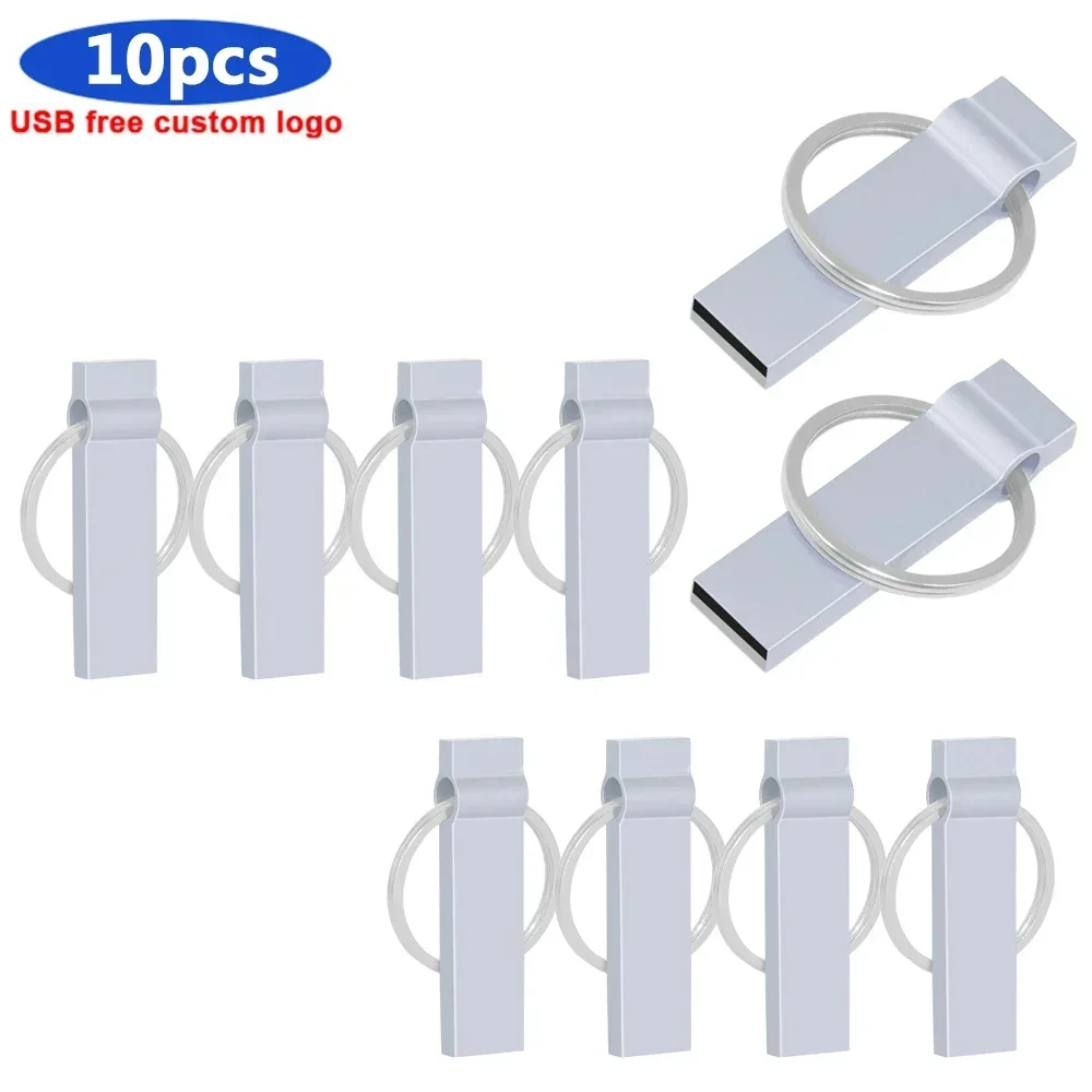 10 Cái/lốc Kim Loại Đèn LED Cổng Usb Chống Nước Usb 2.0 Ổ Đĩa Flash Chất Lượng Cao Thẻ Nhớ Huýt Sáo Thiết Kế Lên Đến 128gb Tùy Chỉnh Logo