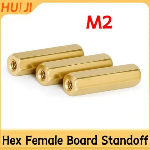 M2 Female-Female Brass Hex Standoff Double Threaded Pillar PCB Support Spacer Electronic Circuit Board Mount Hexagonal Column