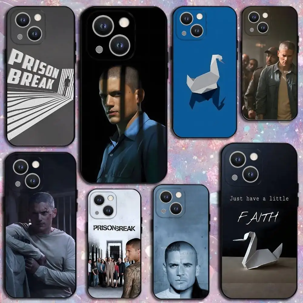 

Prison Break TV Series Phone Case For iPhone 16,15,14,13,12,11 Plus,Pro Max,XS,X,XR,SE,Mini,8,7,Soft Silicone Black Cover