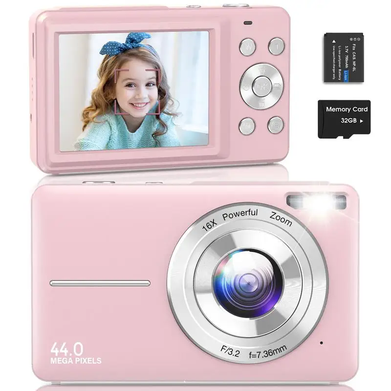 

Digital Camera, FHD 1080P Camera, Digital Point and Shoot Camera with 16X Zoom Anti Shake,Suitable for Teenagers and Beginners