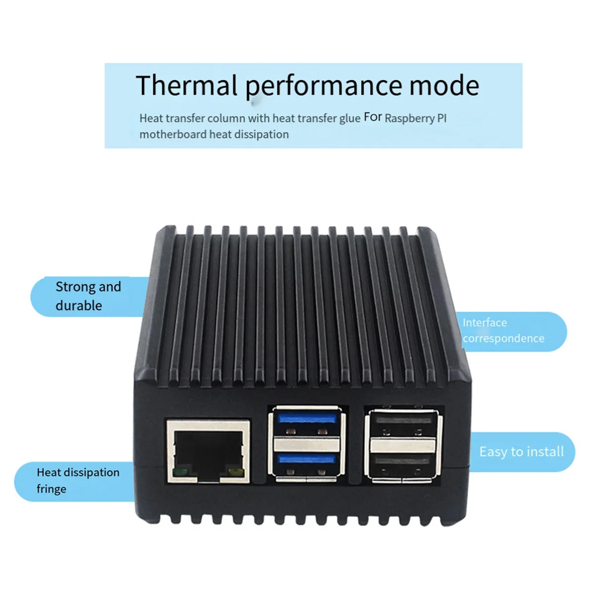 For Raspberry Pi 5 Case Aluminum Passive Cooling Case Shell Enclosure for Pi 5 Heat Dissipation Protective