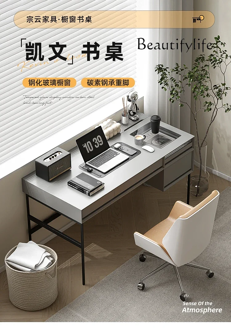 BJ Italian Minimalist Nordic Solid Wood Desk Study Computer Desk Calligraphy Table Modern Simple Home Writing Desk