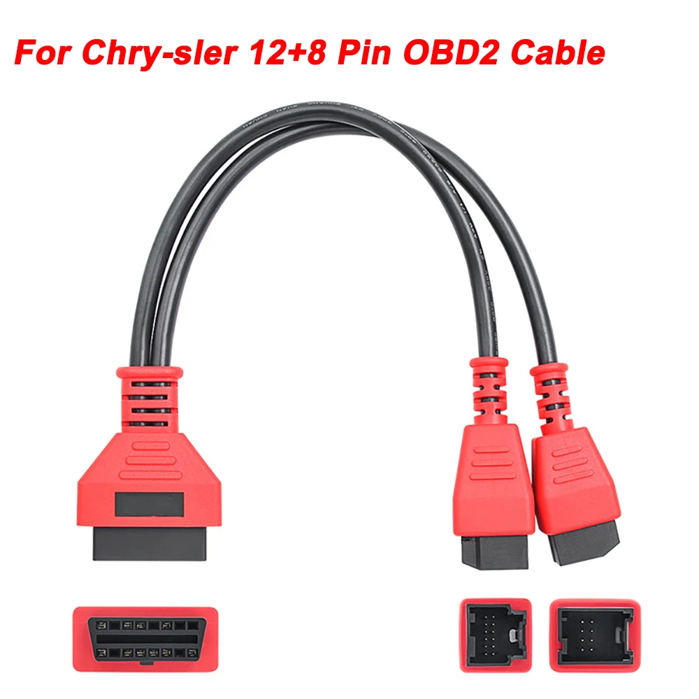 For Chrysler Bypass Adapter 12+8 Pin Connector Programming Cable Gateway Security OBD2 for Fiat Works for LAUNCH X431