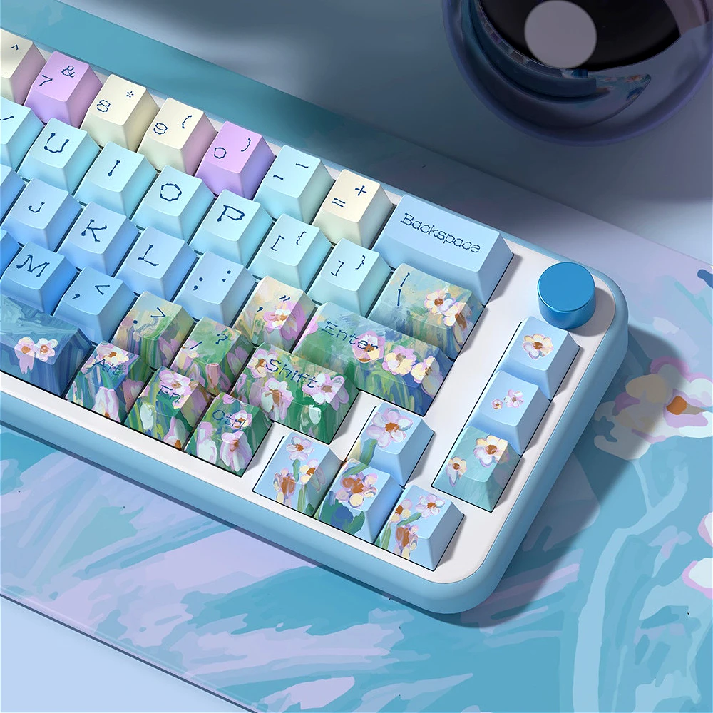 

PBT Keycaps 138/158 Keys MCA/MDA Little Daisy Theme, Personalized Keycaps for Cherry MX 104/87/61 Mechanical Keyboards