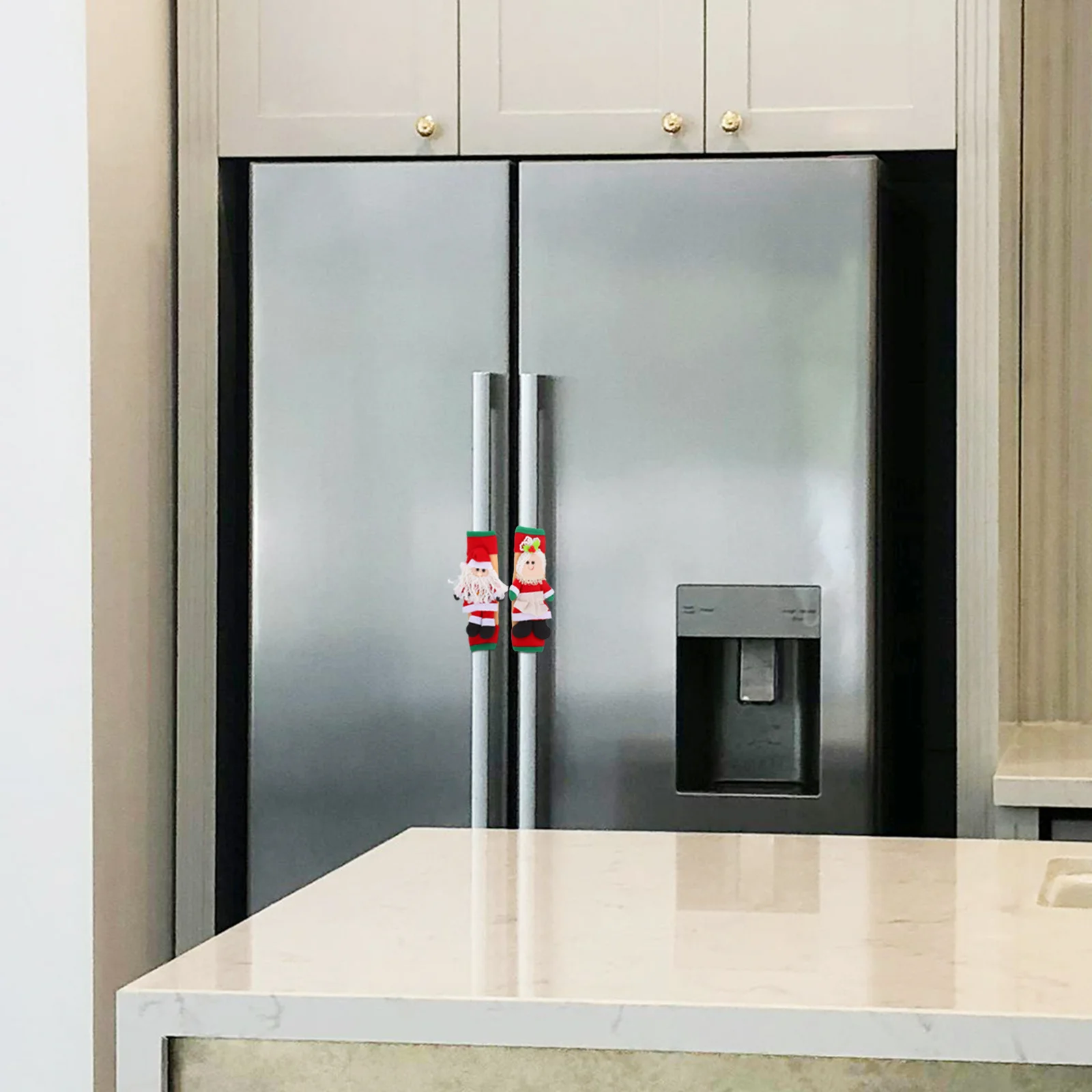 

2Pcs Christmas Fridge Handle Cover Decorative Kitchen Handle Covers for Refrigerator Oven Microwave Freezer Knob Protectors Xmas