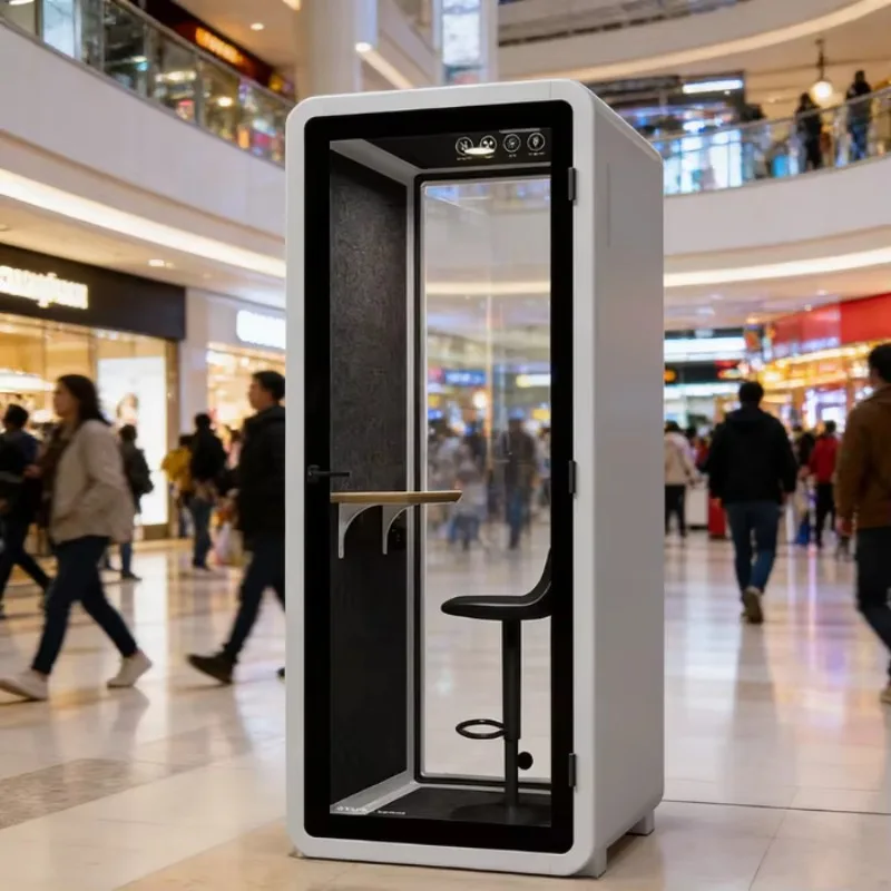 Modular Office Meeting Pod Portable Silent Pod Privacy Workspace Soundproof Acoustic Vocal Booth for Library Study Office Hotel