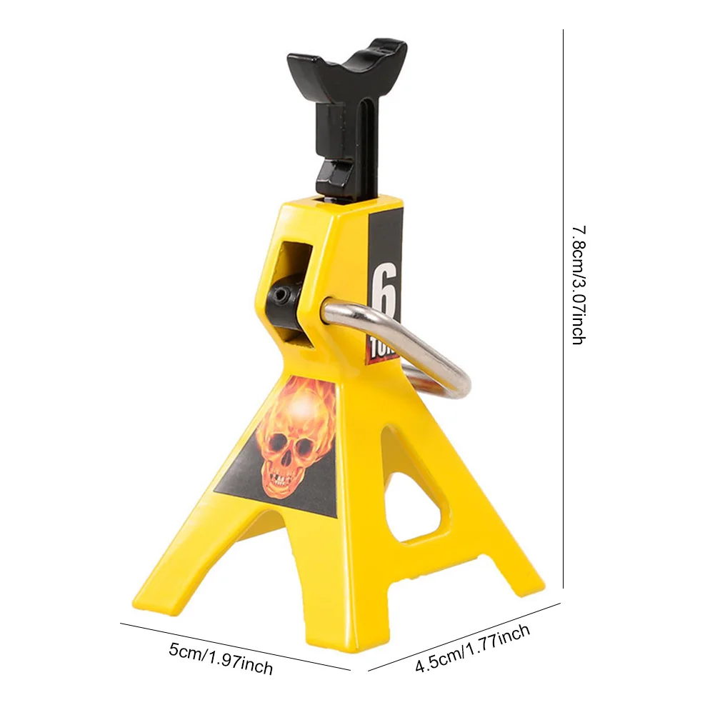 2 Pack Simulation Metal Mini 6T Jack Stands Height Adjustable 6 Ton Floor Simulation Jack Stands for 1/10 RC Crawler Car