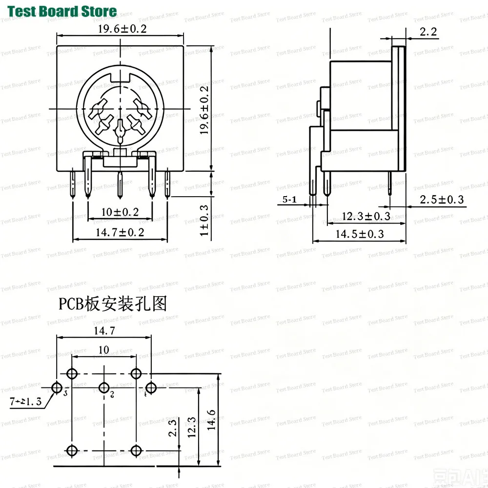 5/10/20 Stück Große S-Terminal DIN4 DIN5 DIN6 DIN7 DIN8 Buchsensteckverbinder 4P/5P/6P/7P/8P PCB Panelmontage – Detail 1