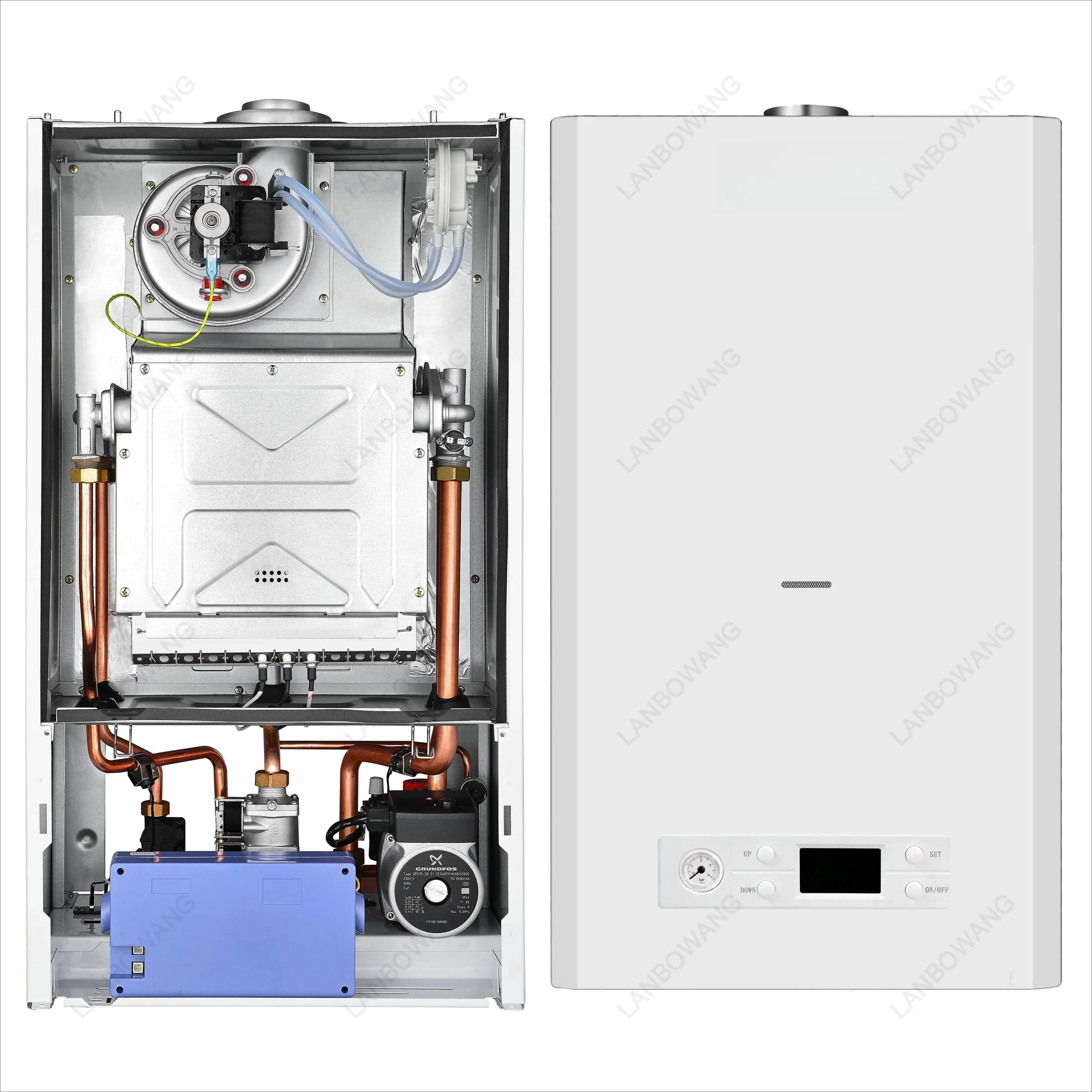 16kW Wall-Mounted Gas Boiler, WIFI Remote Control Smart Gas Water Heater for Home Heating