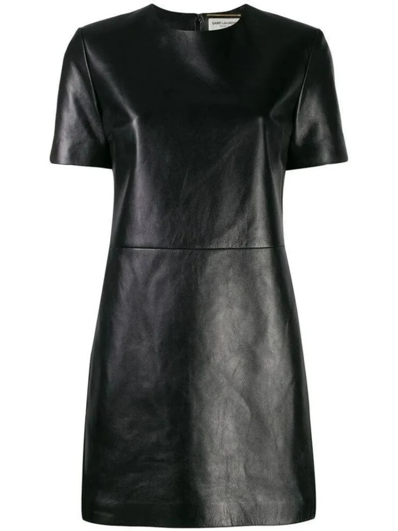 

Leather Dress Women 100% Handmade Black Genuine Lambskin Leather Dress