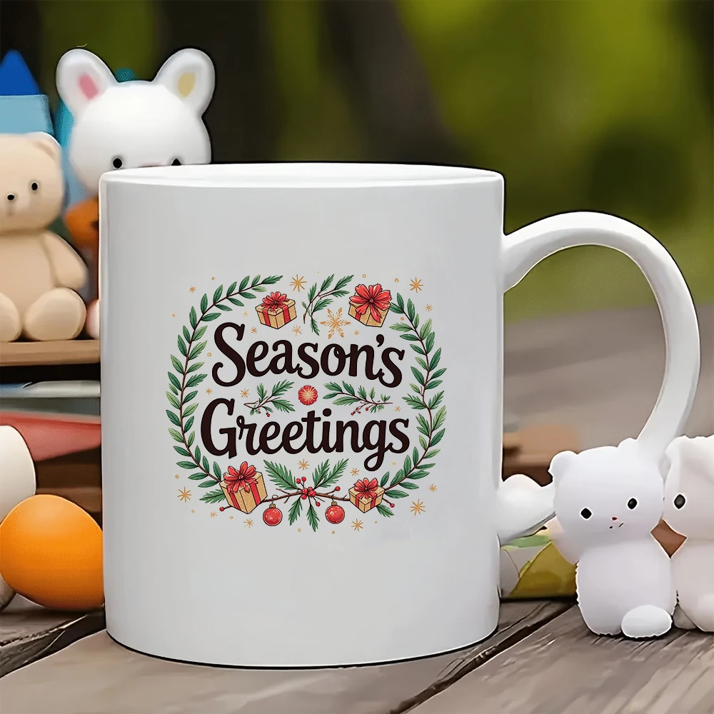 

Hand-painted Holiday Greeting Card 11oz Mug Christmas Gift for Kids Family Office Coffee Cup
