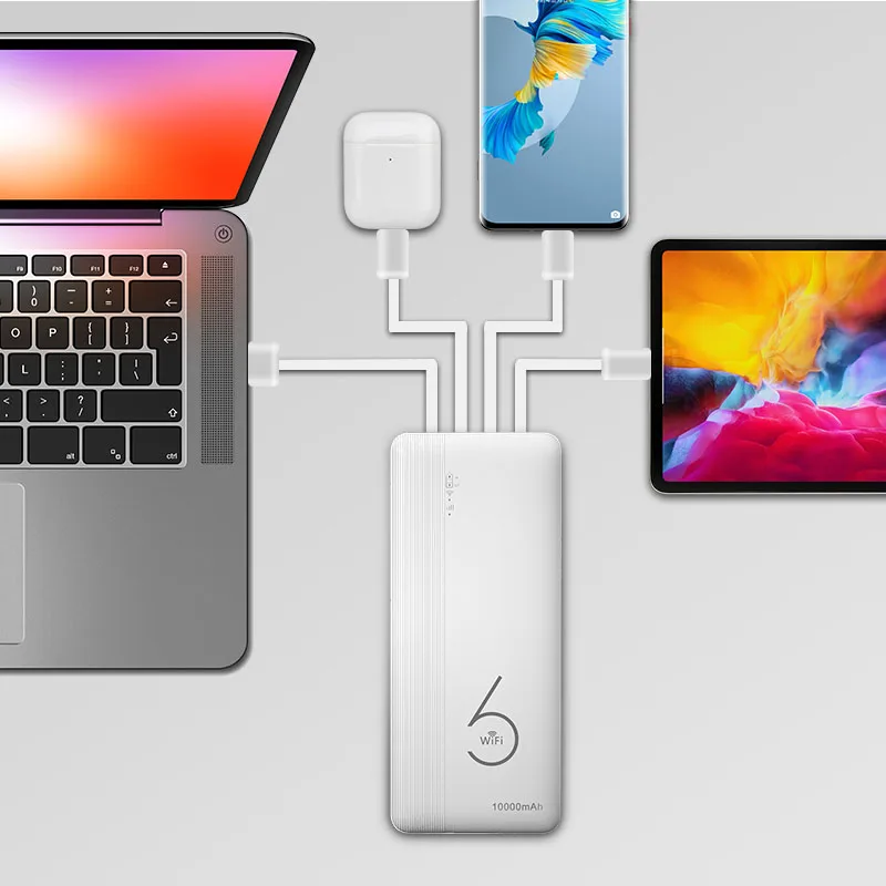 휴대용 4G 무선 라우터 300Mbps LTE 4G Wifi6 모뎀 미니 미피스 언락 모바일 핫스팟 4G 와이파이 라우터 10000mAh 배터리 포함