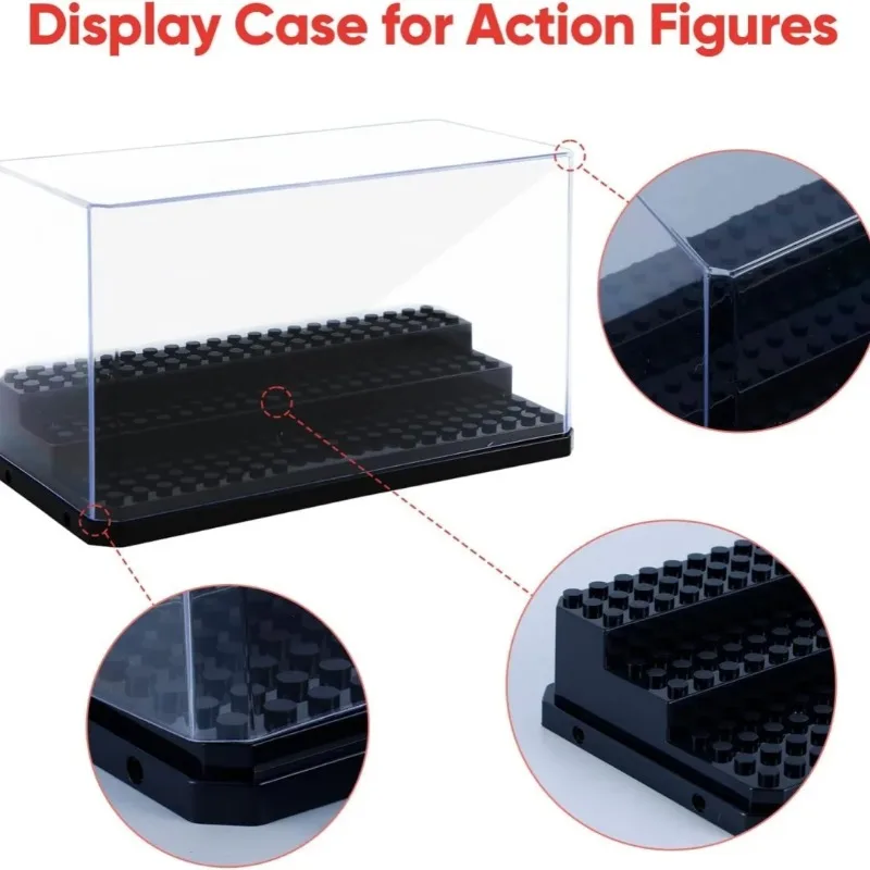 2Pcs display cassette step base dustproof transparent storage box building block doll model character collection storage box view 6