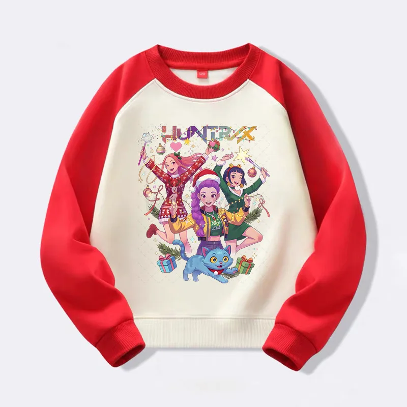 Anime Kpop Demon Hunters Sweatshirts for Kids Harajuku Toddler Girl Clothes Xmas Gift New Fashion Casual Long Sleeves Pullovers #5