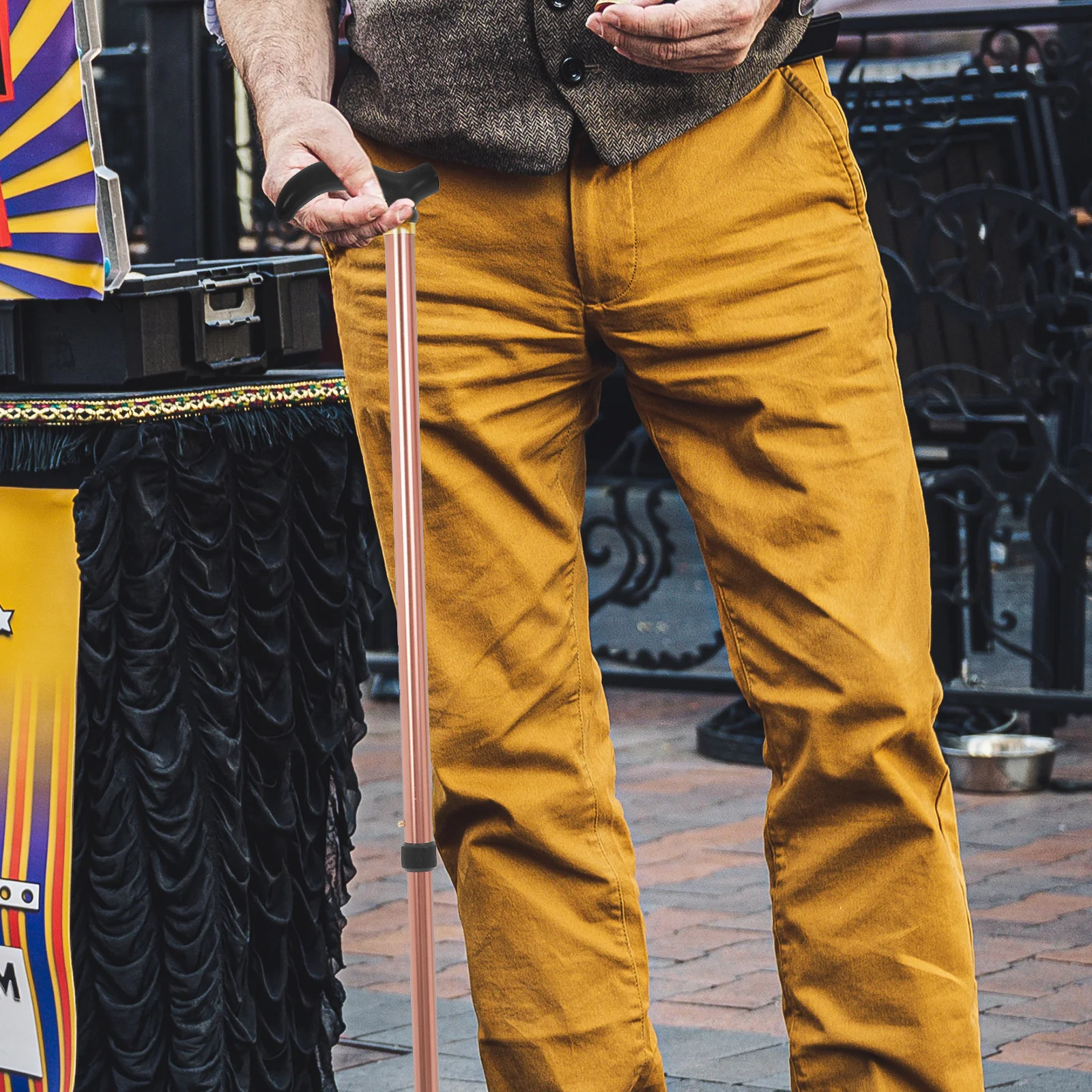 

Алюминиевая регулируемая телескопическая трость, легкая выдвижная противоскользящая трость для ежедневного использования пожилых людей