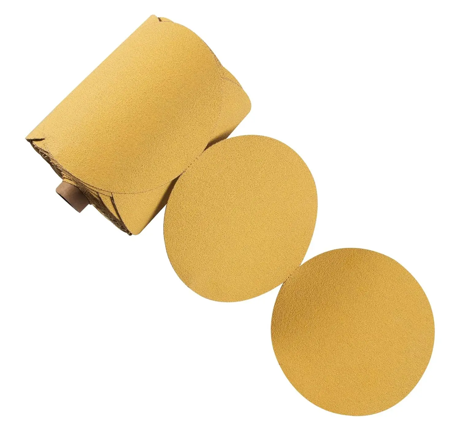 

100 PCS 6 Inch Gold PSA Sanding Discs, 80 Grit Self-Adhesive for DA Sander, Automotive Car Paint, Woodworking, Metal Finishing