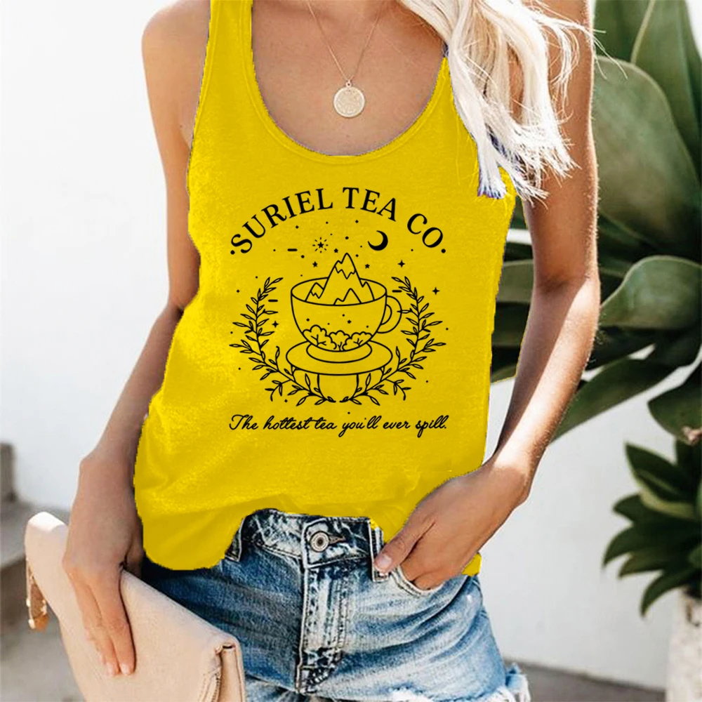 Suriel Tea Co Tank Top A Court of Thorns and Roses Work Out Tanks Acotar Velaris Tee City of Starlight SJM Bookish Vest Top Gift image 5