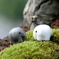 Thailand Elephant Animal Model Couple Small Elephants Statue Figurine Crafts Ornament Miniature DIY Home Room Garden Decor