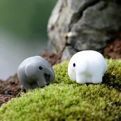 Thailand Elephant Animal Model Couple Small Elephants Statue Figurine Crafts Ornament Miniature DIY Home Room Garden Decor