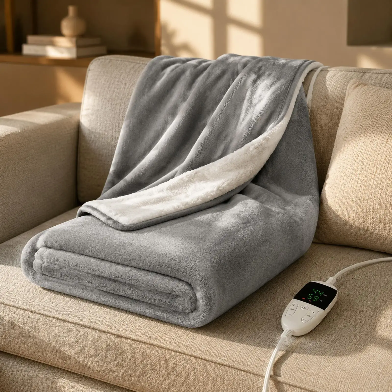 Single-Person Electric Heating Blanket Soft Flannel Heated Blanket 220V Alternating Current Powered for Home, Office, Reading