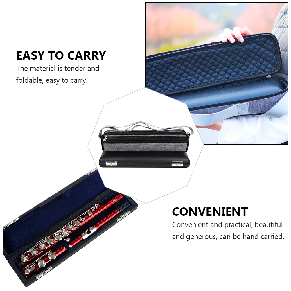 

Practical Flute Bag Set Case with Shoulder Strap Convenient Storage for Instruments