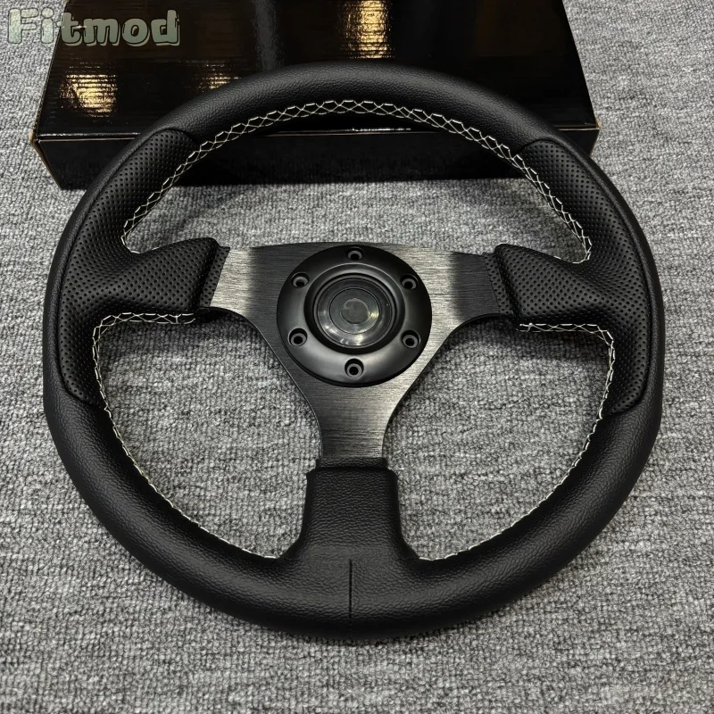 

13-inch 330mm flat white stitched racing car drifting SP steering wheel, suitable for gaming and simulation PCD 70MM